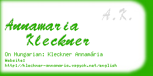 annamaria kleckner business card
